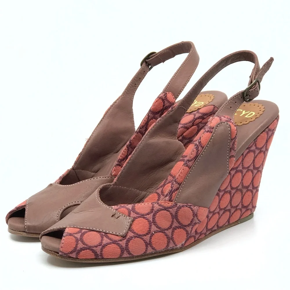 CYDNEY MANDEL PINK‎ & PURPLE JACQUARD WEDGE